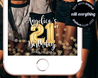 21st Birthday Snapchat Geofilter - Custom Geofilter - Snapchat Geofilter - Custom Snapchat Geofilter - 21st Birthday Filter - 21st Birthday
