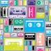 WHOLESALE FABRIC LOT 8 Yards and 34" Retro Cassette Tape Fabric,80's Cassette Tapes Fabric,Geeky Chic by Amy Adams for Riley Blake/Cotton