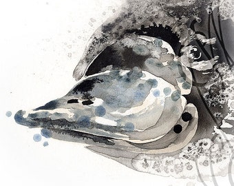 Martinefa's Original watercolor and Ink Ornithorynque "Platypus"