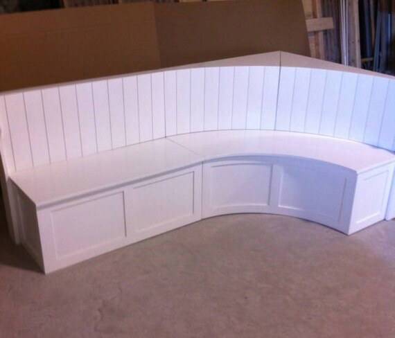 Curved banquette bench seating