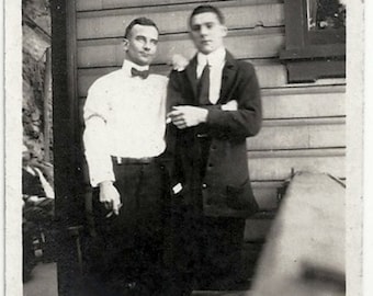 Old Photo Men Smoking Cigarette Cigar 1920s Photograph snapshot vintage