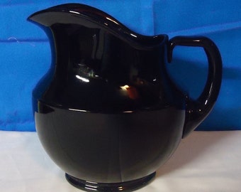 050418 01 Cambridge Glass Company Black Amethyst Glass Pitcher