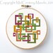 Mod Sqrares Cross Stitch Pattern Instant Download Geometric Mid Century Modern Retro design