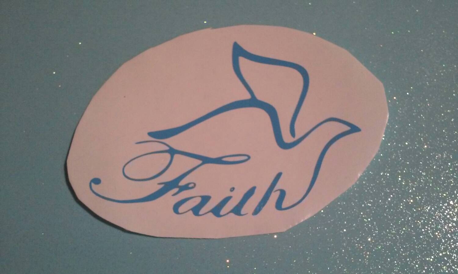 Faith Window Decal / Faith Dove Window Decal /Dove Decal/Faith