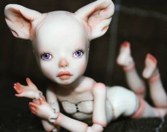 Porcelain BJD Ball jointed doll "Miu" by Olesya Kudryashova.