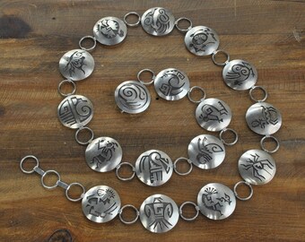 Vintage Navajo Sterling Silver Concho Belt