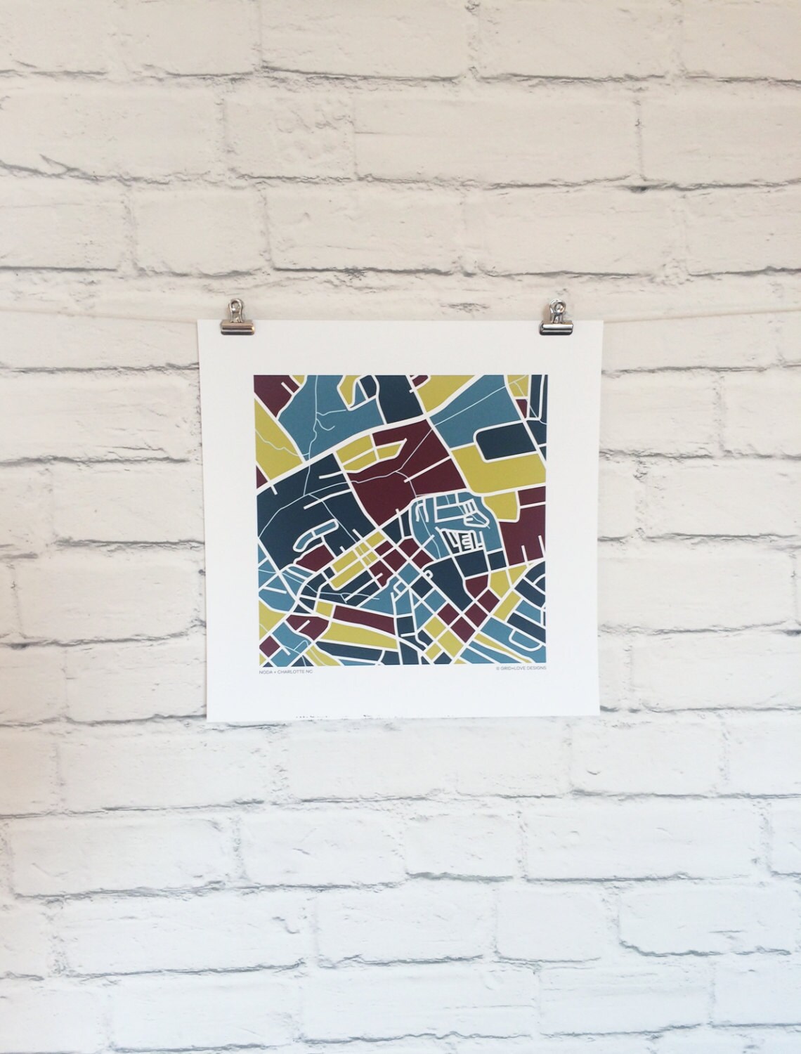 NoDa Charlotte NC Map Print