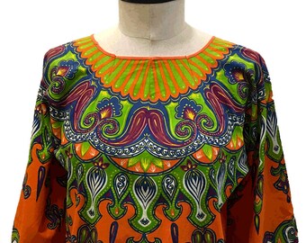 Vintage c.1970 / Paisley Tunic / SIZE XS/S