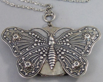 Butterfly Goddess,Locket,Butterfly Locket,Locket,Butterfly,Silver Locket,Butterfly Locket,Locket,Boho,Gypsy,LargeLocket.valleygirldesigns