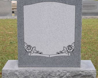 Hummingbird Cemetery Headstone Georgia Gray Granite Rose