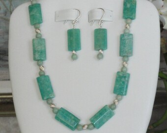 Amazonite beaded necklace - 24