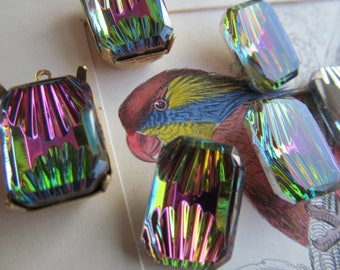 Vintage Rare West German Fan Design Cabochons