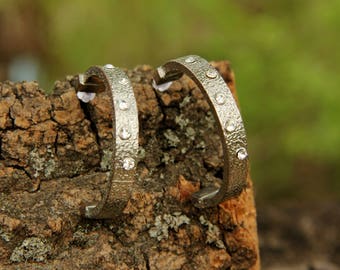 girlfriend gift silver jewelry silver earring statement earring Rhinestone jewelry Rhinestone earring Botanical Jewelry Woodland jewelry 70s