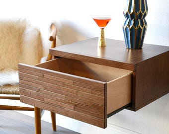 Wall Mounted Drawer Floating Mid Century Modern Nightstand - Mayan Mocha