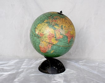 Vintage Globe - Small World Globe - Vintage Replogle Globe - Vintage World Globe - Art Deco Table Globe -1930s Globe -Vintage Earth Globe -