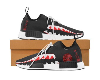 Japanese Razor Shark Teeth Boost Light Sneakers- Like Boost Inspired Custom Shoes Hip Hop Merch - Unisex Shoes