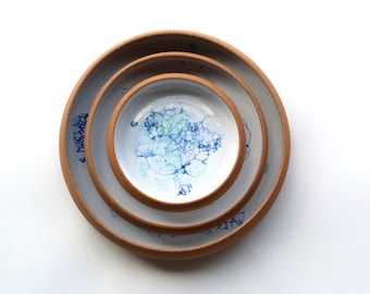Nesting Dishes * Set of 3 Nesting Plates * Place Setting * Serving Dishes * Tableware * Serveware * Handmade Ceramics * MADE TO ORDER