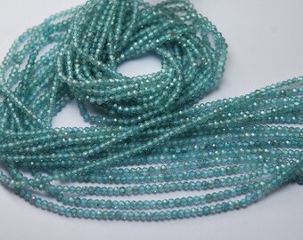 13'' Strand, Super Finest,Micro Cut AAA Natural 100% BLUE Zircon Faceted Rondelles, 2.60mm