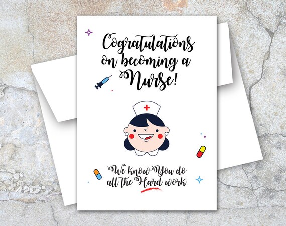 Nurse Graduate Card Nursing School Graduation Card Nurse