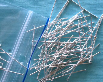 300 Head Pins 4.0cm Silver Plated Terrific Quality - PIN04