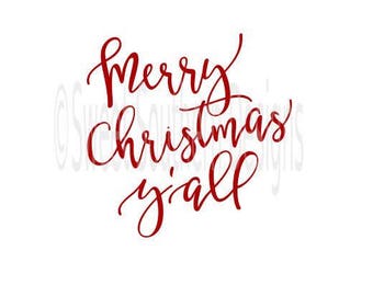 Merry Christmas y'all design SVG DXF PDF instant download design for cricut or silhouette