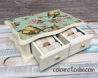 Valentines, Shabby Chic Vintage, Ring Bearer Box, Wedding, Engagement, Jewellery Amoire, Trinket, Jewelry Box, Jewellry, OOAK