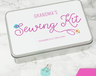 Sewing Tin | Personalised Sewing Kit Tin | Sewing Gift | Storage Tin | Craft Storage | Gift For Sewing | Custom Gift | Personalised | XOXO