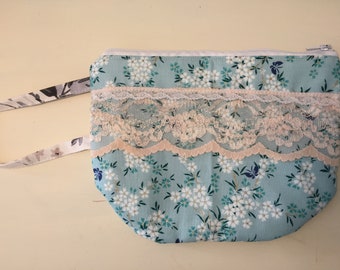 Large Tea Cup Notions Pouch// Japanese Flowers