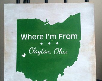 Where I'm From, Ohio, Personalized Sign