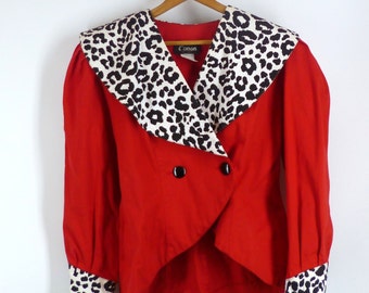 Circus Ringmaster Inspired Cropped Jacket, Vintage 1980s Size Medium, Avant Garde