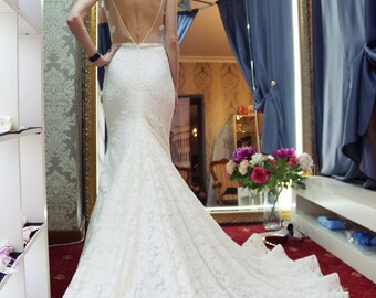 lace Wedding dress, open back dress Vizantia