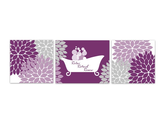 Bathroom Wall Art Purple Decor INSTANT DOWNLOAD Flower Burst Bathtub Home Bathroom Wall Art Purple Decor INSTANT DOWNLOAD Flower Burst Bathtub Home