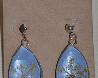 Queen Anne's Lace / Nature Inspired Jewelry / Gift for Woman / Mother Gift/ Pressed flowers/ Pressed Flower Earrings
