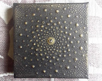 Dotillism art - Black'n'Gold Mandala