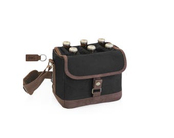 Black Canvas Beer Caddy - Great Gift for the Craft Beer Lover - Valentine's Day, Father's Day, Wedding Parties