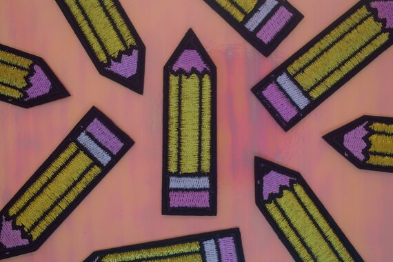 Metallic Pencil Iron on Patch