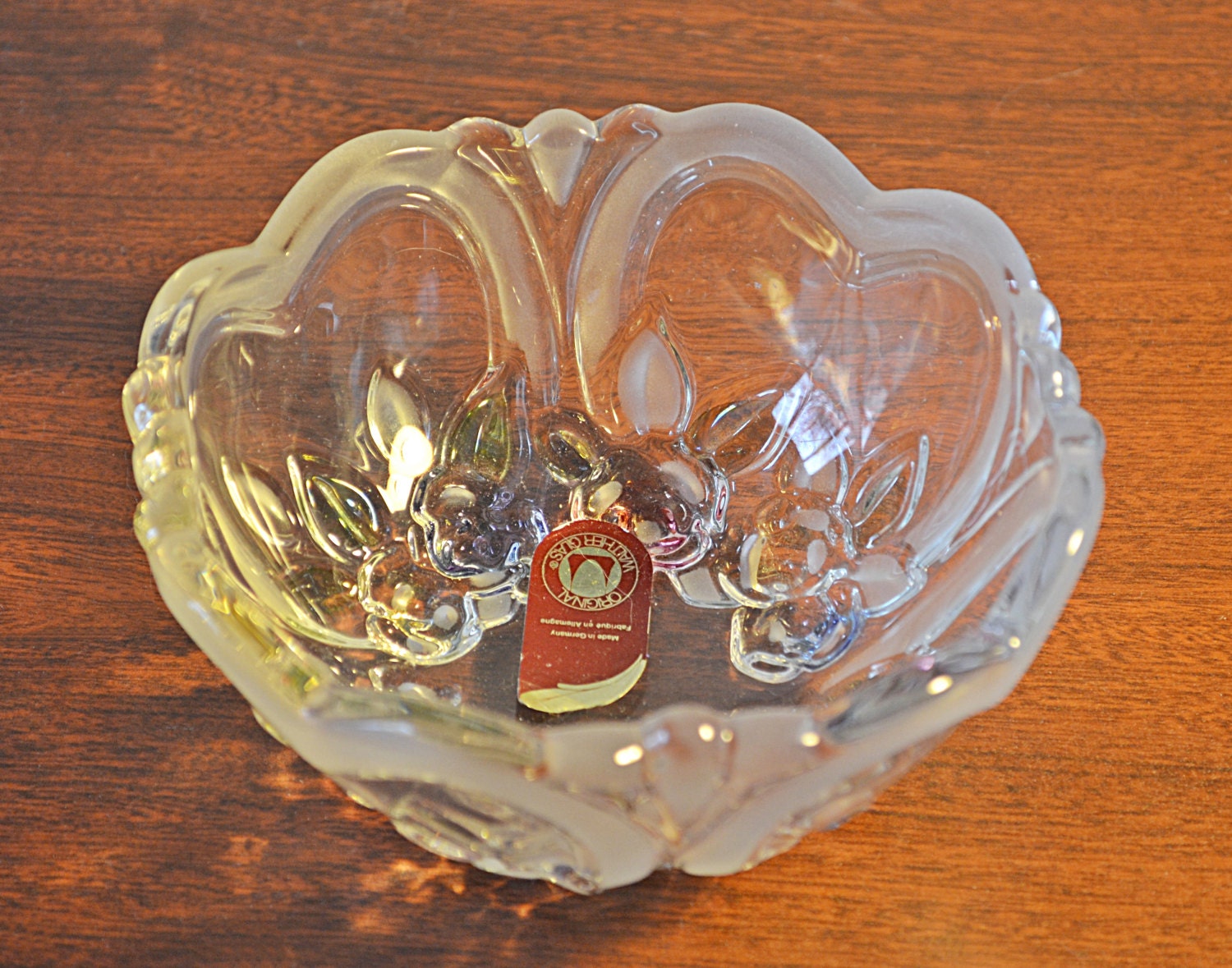 Walther Glas Candy Dish Vintage Heart Shaped Design Glass