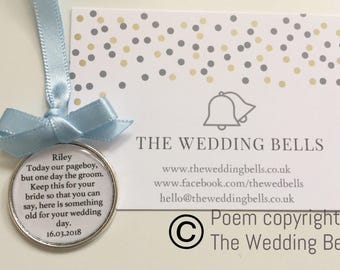 Personalised page boy charm Ring Bearer Usher Keepsake something old Gift