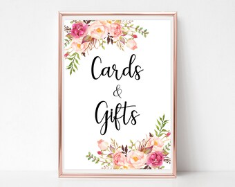 Cards and gifts sign Wedding Gift table signage Printable reception signs Instant download 4x6 5x7 8x10 PDF JPEG