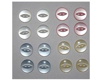 80 x buttons basic 14 mm 2 holes: 4 colors set G - 000809