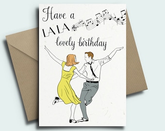 LA LA Land Personalised Birthday Card - Ryan Gosling, Emma Stone LALA