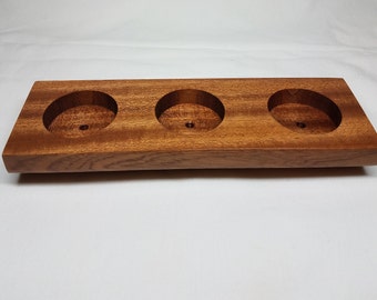 Mahogany 3 Tealight Candle Holder