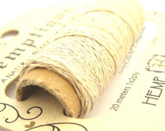 Thin Hemp Thread, Natural o.2mm Hemp Cord
