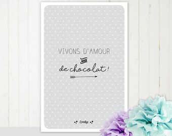 Card "live love and chocolate"