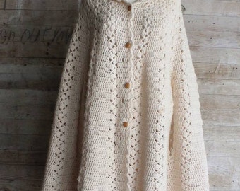 Long Hooded Cape Crochet Pattern - PDF