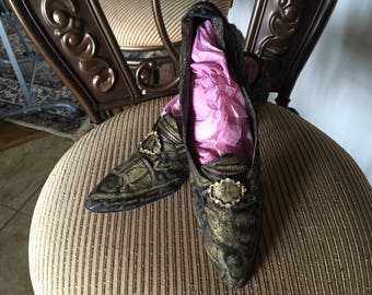 RESERVED 4 CYRILLA Exquisite Antique Edwardian Brocade Shoes