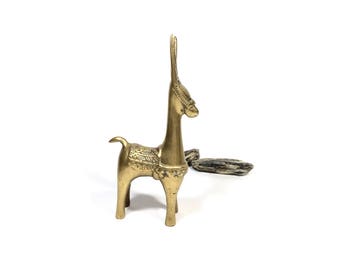 Brass donkey figurine, Brass vintage donkey, Brass figurine, Brass animal, Mid Century Modern, MCM