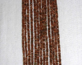 Andalusite, Andalusite Rondelle, Faceted Rondelle, Natural Stone, Semi Precious, Gemstone Rondelle, Natural Andalusite, Half Strand, 4mm
