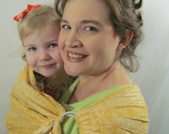 Baby Sling, Linen Ring Sling, baby Carrier, Linen baby carrier - DVD included, primrose yellow, good support, newborn, toddler, maternity