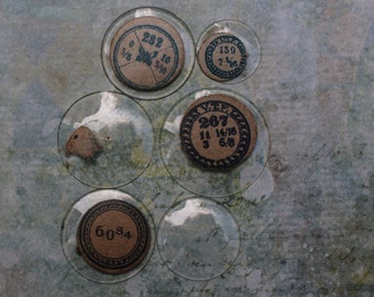 6 Watch Crystals Vintage Antique Glass with original labels